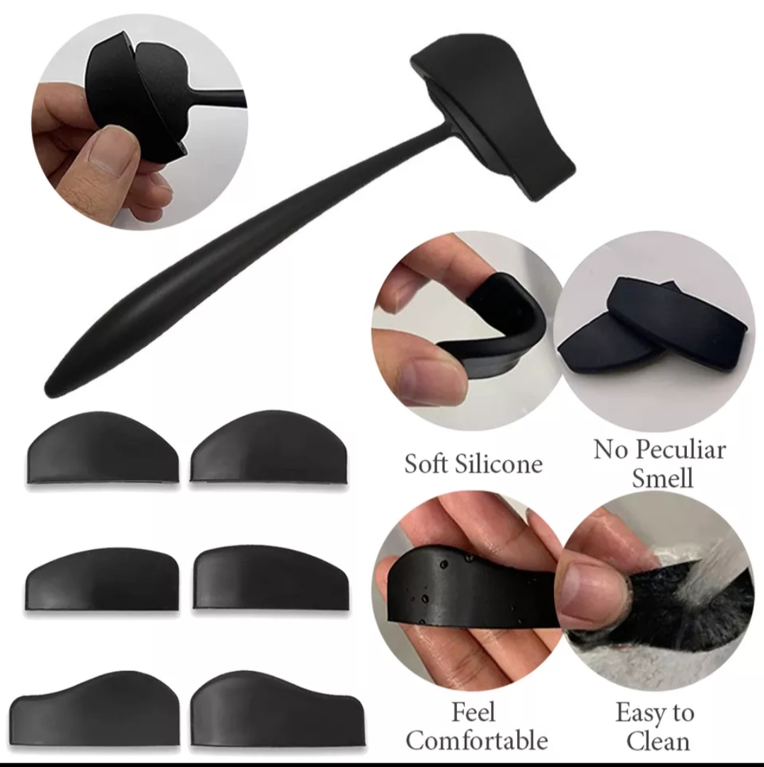 6 In 1 Siliconen Glamup Gemakkelijk Kreukt Lijn Kit Oogschaduw Borstel Make Up Eye Applicator eyeliner Stencil. 