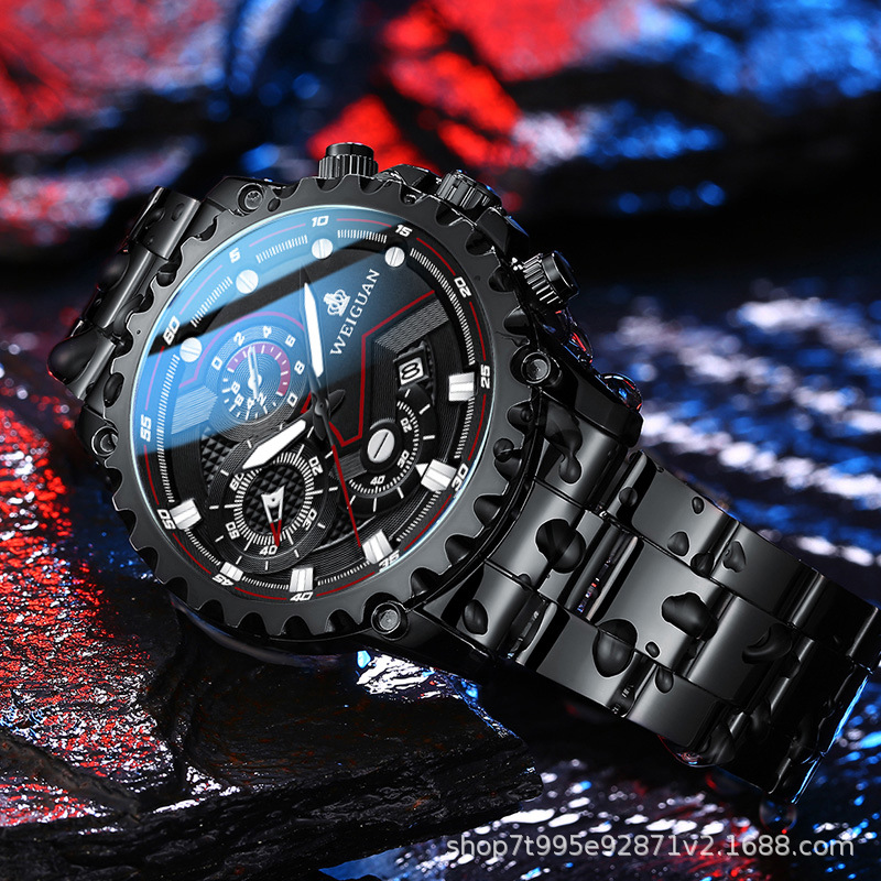 New Watch Men's Automatic Mechanical Watch Trend Sports Calendar Waterproof Quartz Electronic Men's Watch One Piece