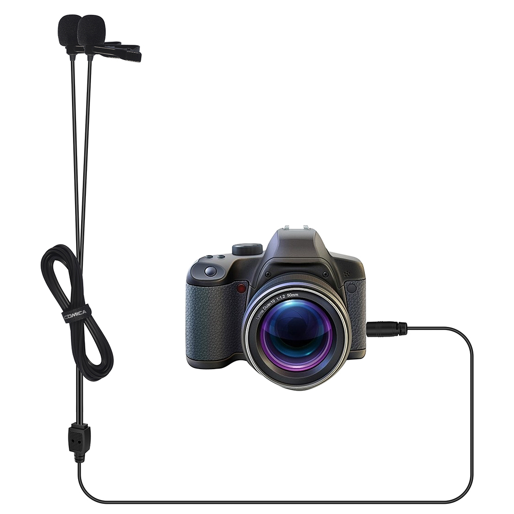 CoMica CVM-D02 Microphone 2.5M Lavalier Omnidirectional Condenser Mic for DSLR Camera Smart Phone Gopro Studio Microphone. 