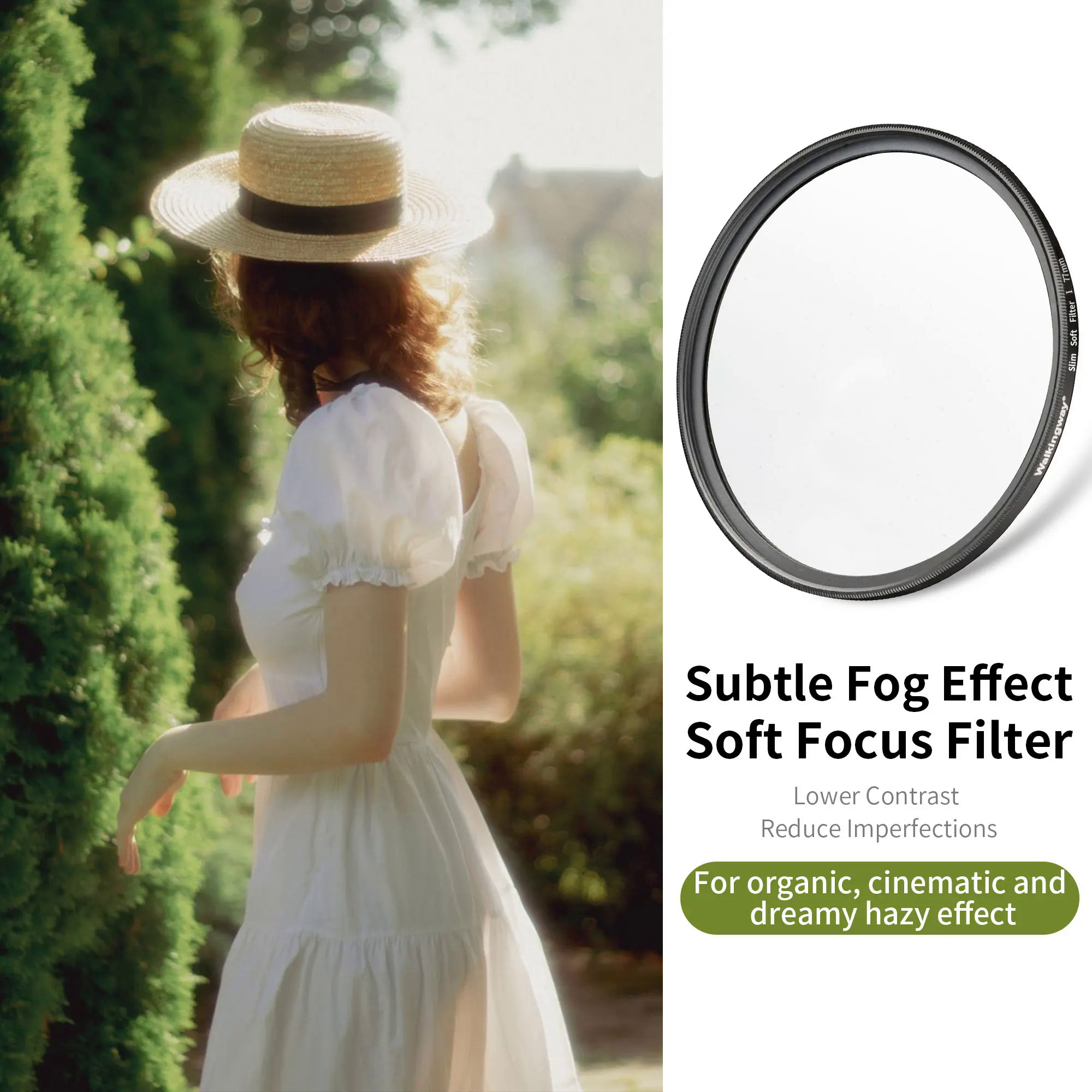 Walking Way Soft Focus filter Mist Pro Camera Lens Filter Diffusion Dream Effect 49/52/58/67/72/77/82mm for Portrait photography. 