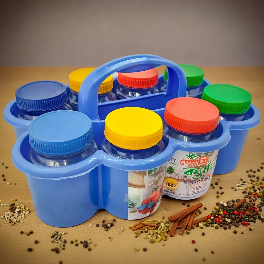 Jeymi cary spices jar set 2 pieces. Masala Dani, Spice box, Plastic jar,  Spice Box, Masala Dani Multi use for Kitchen.. 