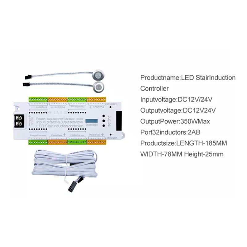 Automatic 32 Channels Stairway Lighting LED Motion Sensor Stair Light Controller Kit for Stairs Flexible Strip 12V 24V. 