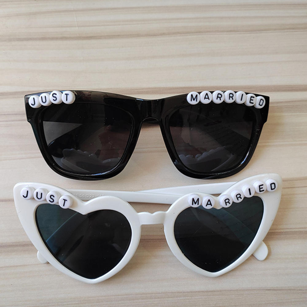 Novelty Wedding Sunglasses Team Bride Fashionable Personalized Bridal Glasses Decorative Themed Groom Sunglasses for Bridal Shower Wedding Party Bachelorette Event Photo Props Bridal Accessory. 
