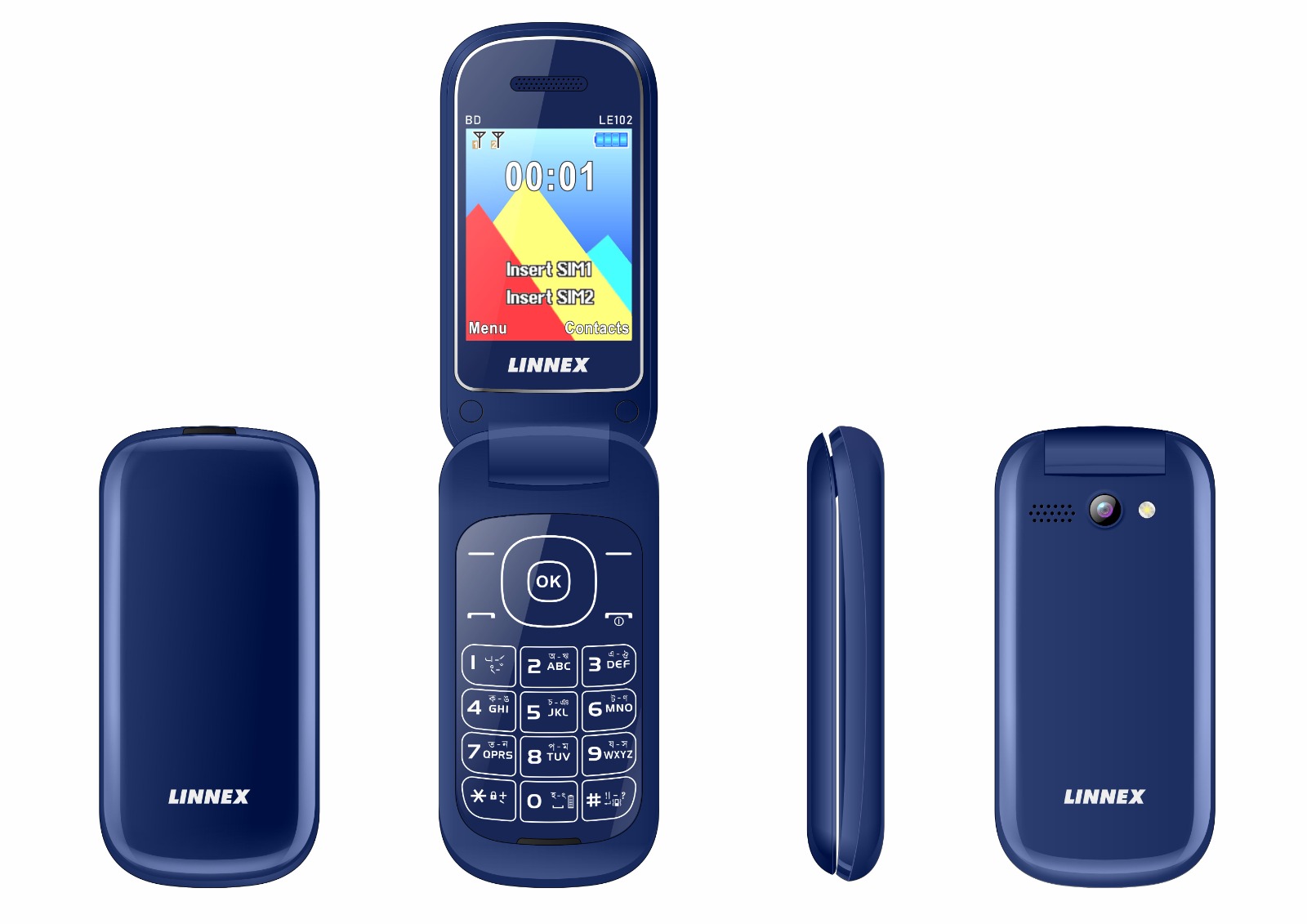 Linnex LE 102 Dual Sim Standby 2.4inc Display Long Lasting Battary Feature Mobile phone. 