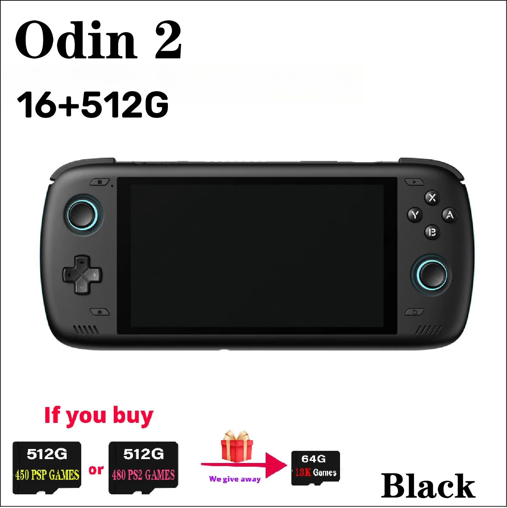 Ayn Odin 2 Pro Retro Handheld Game Console Video Player 6 Inch Touch Screen Android13 16G+512G Wifi Bluetooth HD PSP PS2 Gift. 