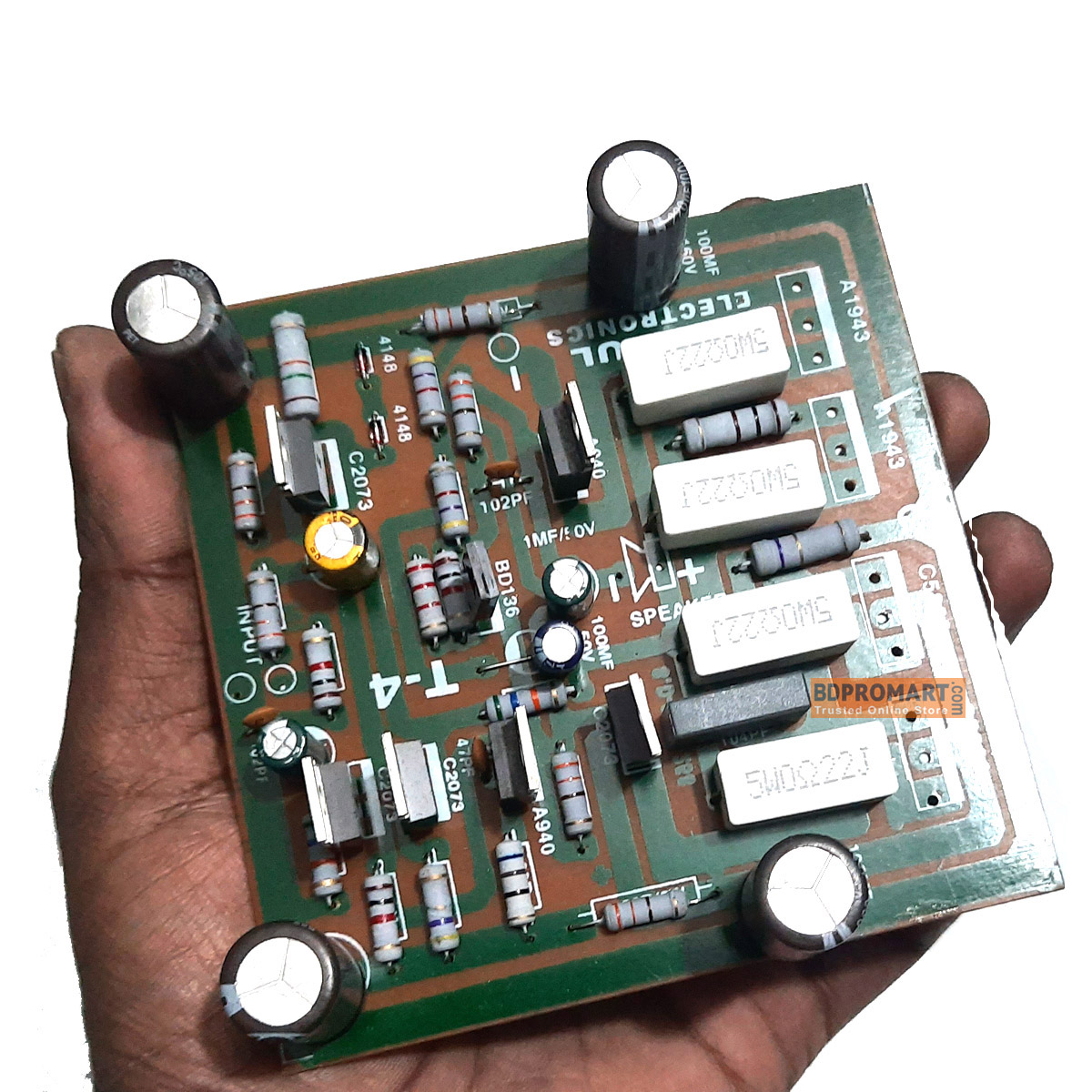 Audio Amplifier Board 4 Transistor 5200/1943 Mono without IC Audio Amplifier Board. 