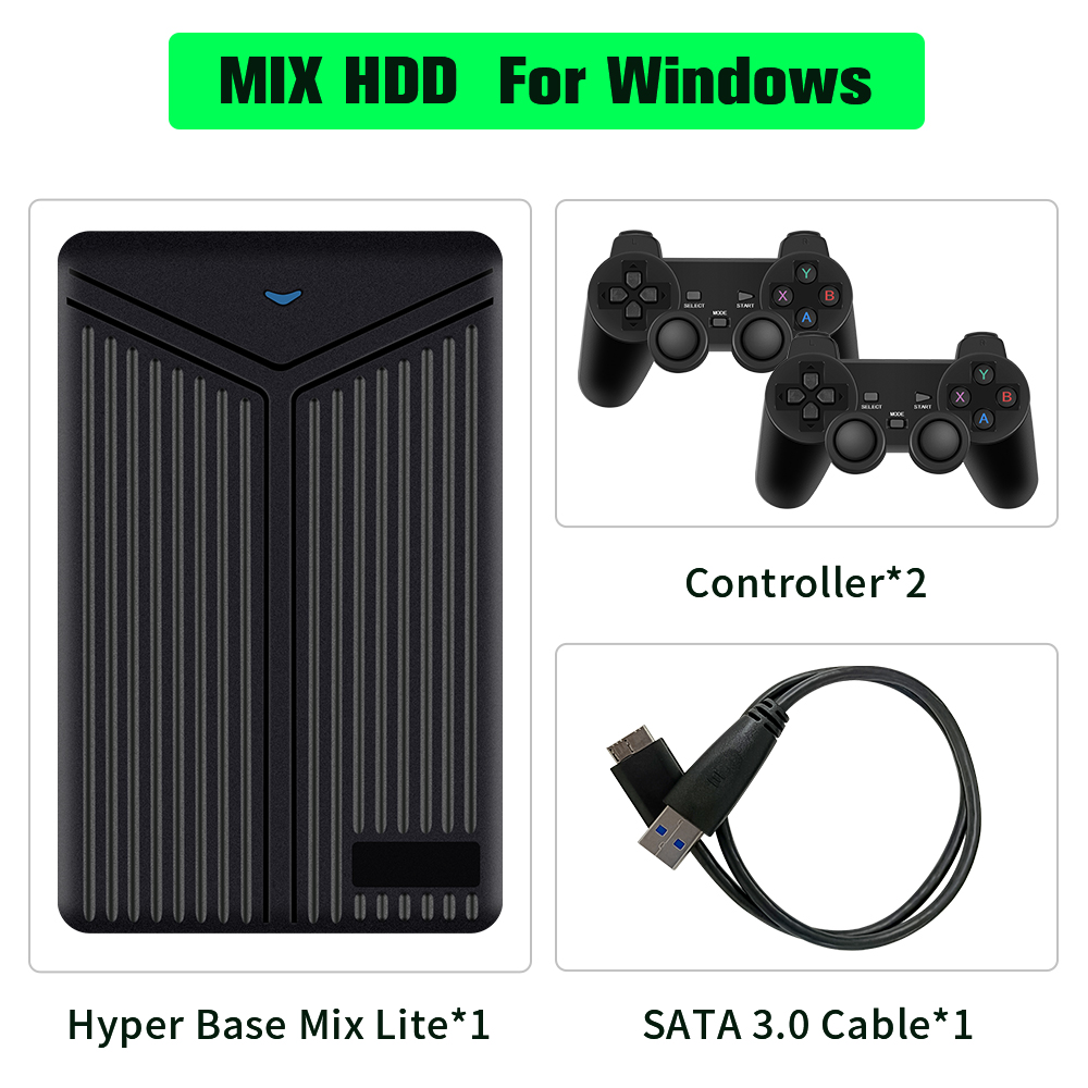 5TB Gaming Hard Drive With Retro/AAA Games Hyper Base Mix Retrobat Launchbox Playnite Game HDD For PS4/PS3/PS1/Switch/WIIU/N64. 