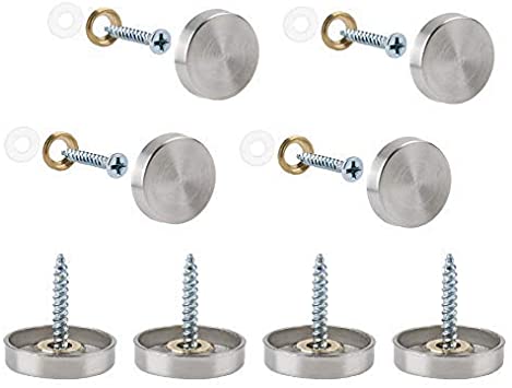 4 Pcs Stainless Steel Decorative Mirror Screw Cap 25 mm.