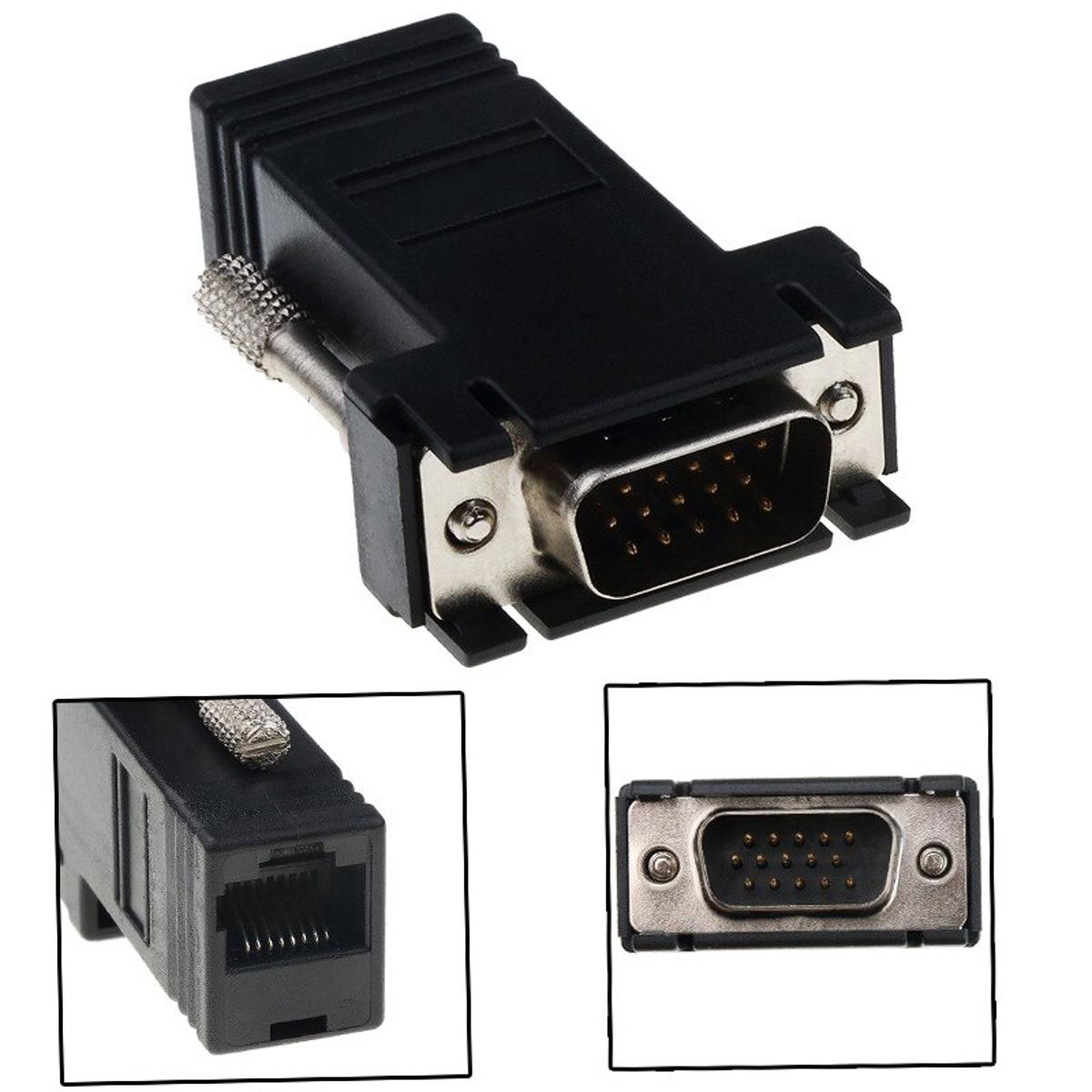 1pcs VGA Extender Male To LAN Video CAT5 CAT6 RJ45 Network Cable