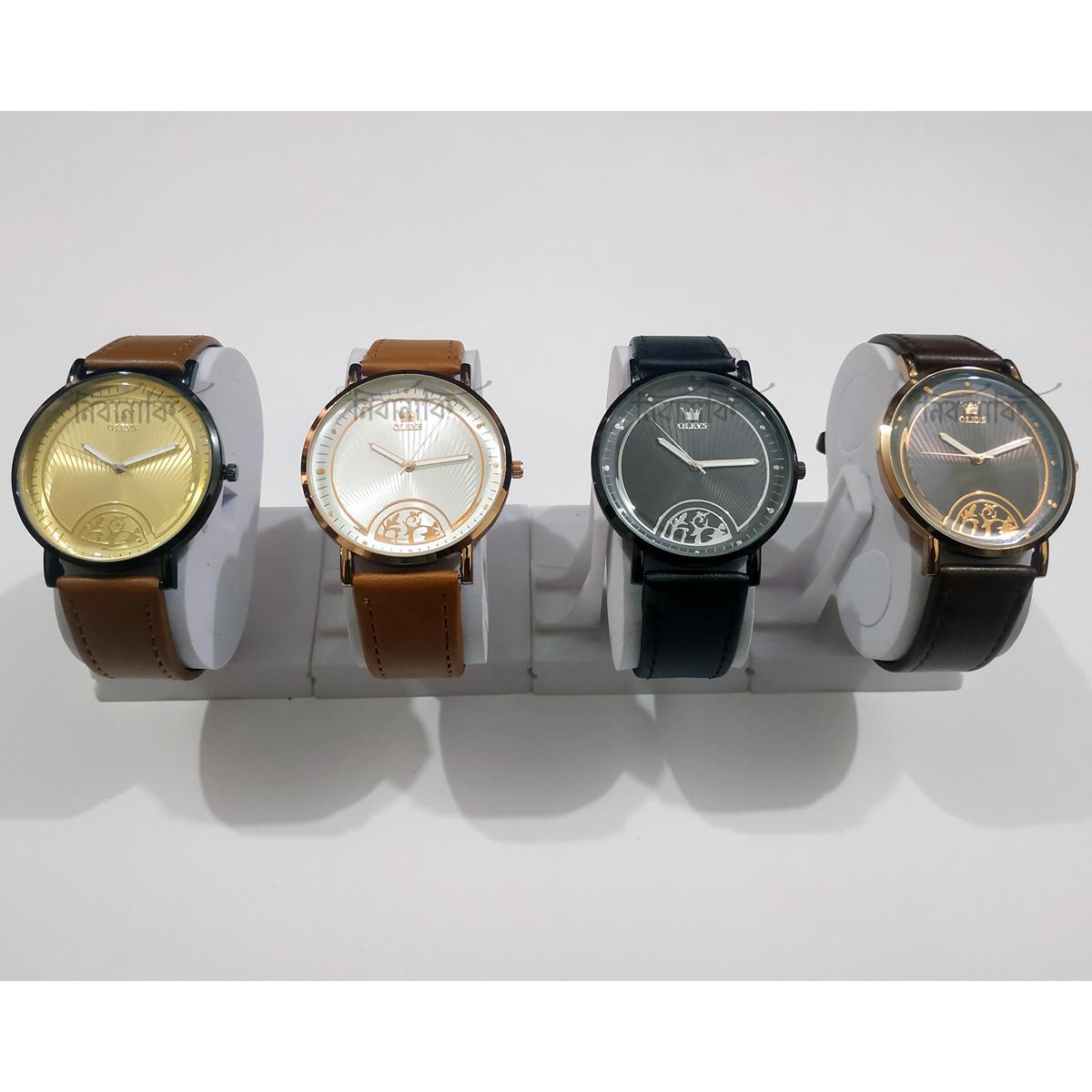 Olives No-4413 Analog Lather Strap Wrist Watch With Extra Battery