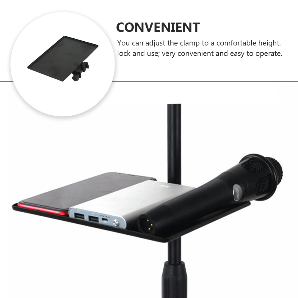 Universal Sound Card Tray Iron Clamp Music Desk Tabletop Tripod Shelf Speaker Clamp-On Mic Stand Speaker Stand Tray. 