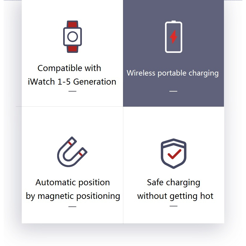 Rock Apple watch Series 7 6 se 5 4 3 2 Magnetic Wireless Charger/ iWatch USB Charger Dock/ 2.5W Fast Charging. 