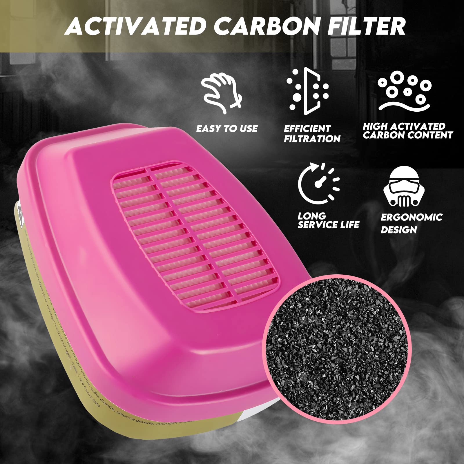 6800 Full Face Respirator Mask With 60926 Activated Carbon Filter for epoxy resin grinding hazardous wastehandling paint welding. 