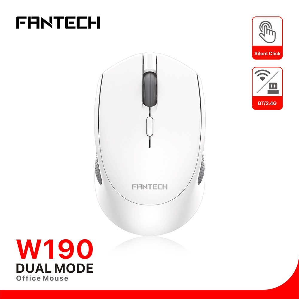 FANTECH W190 DUAL MODE 2.4Ghz and Bluetooth Wireless Mouse Up to 200 Hours Of Battery Mini Mute Silent Office Mouse Mice