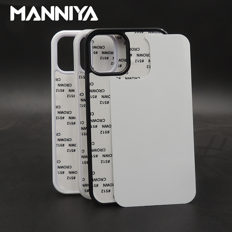 MANNIYA for iphone 15 plus 15 pro max Blank 2D Sublimation TPU+PC rubber phone Case cover with Aluminum inserts 10pcs/lot. 