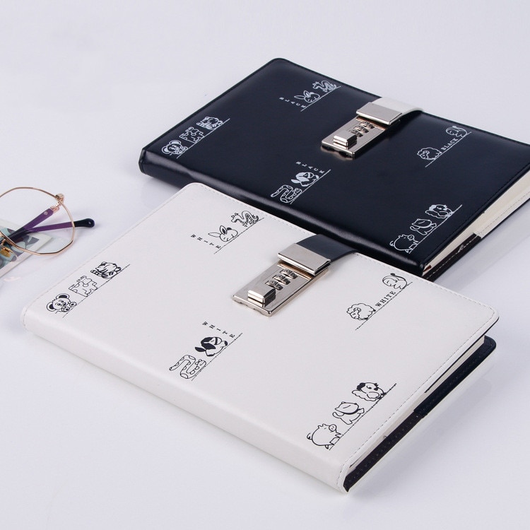 【happy one】Lock Diary Password Book Business Notepad Constellation Notebook Pupil Password Book Cute Cartoon. 
