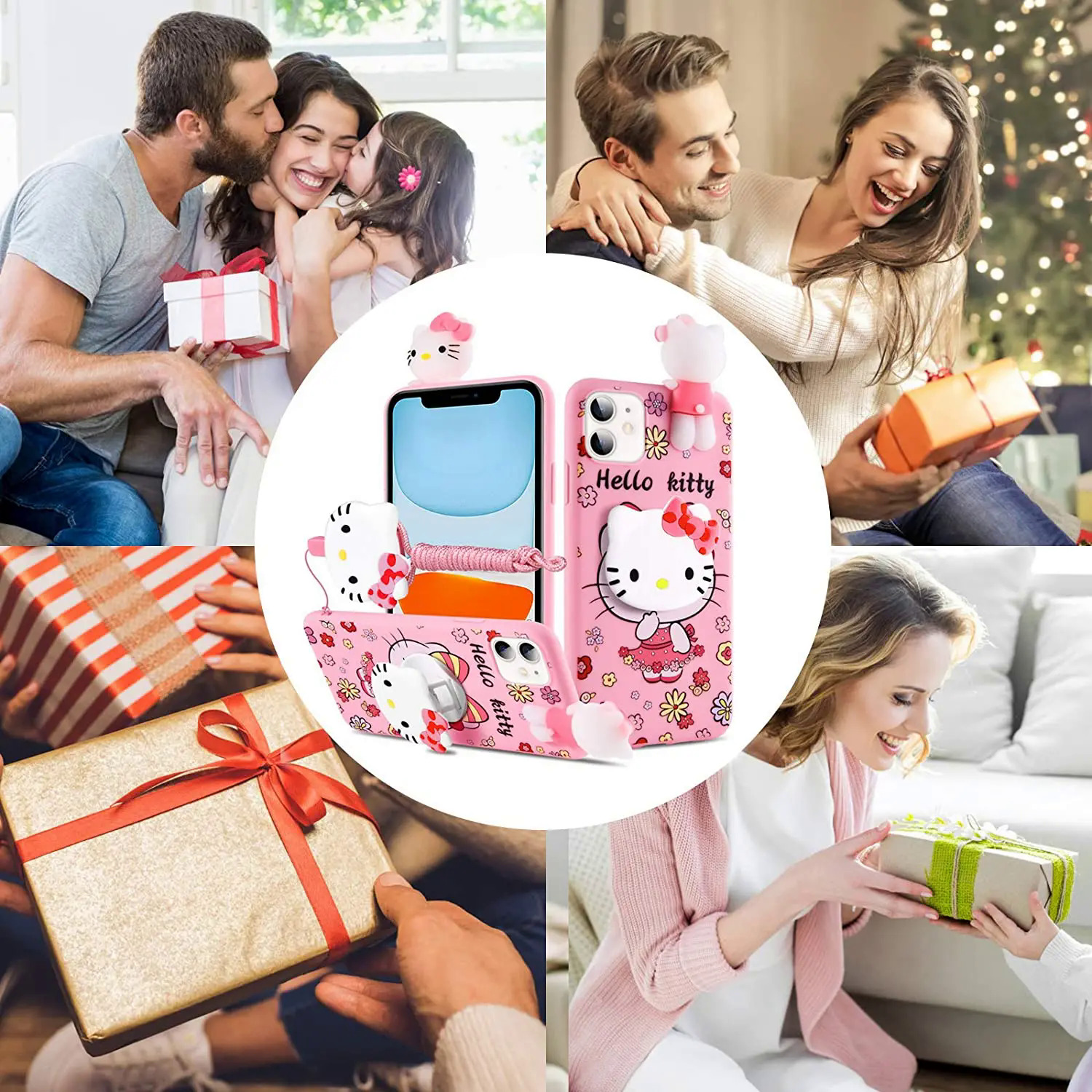 【Pioneer Gong】Hello Kitty For Samsung Galaxy A10s A20s A30 A50 A70 A12 A11 A71 A51 A52 A22 A02s A32 A72 A13 A53 A03s A14 Case With Holder Rope. 