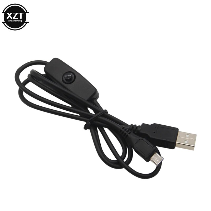 Universal USB Cable to Micro USB Power Adapter 5V 2.5A for Raspberry Pi 3 2 with ON/OFF Switch Charger Cable for Android. 
