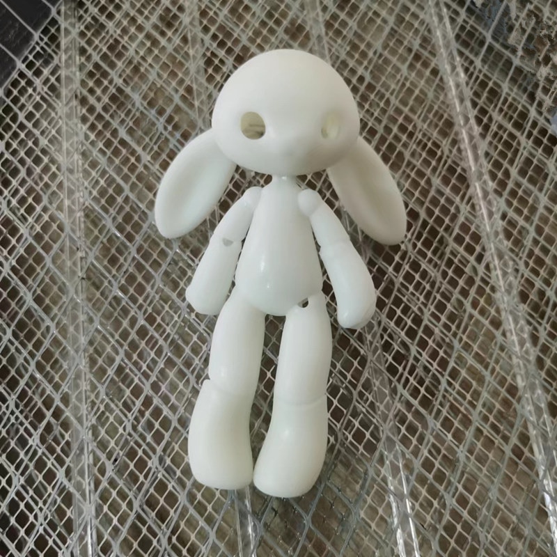 New 14.5cm Height 3D Printed Resin Rabbit Doll Pet Multi Joint Movable 1/12 Bjd Girl Dress Up Toy. 