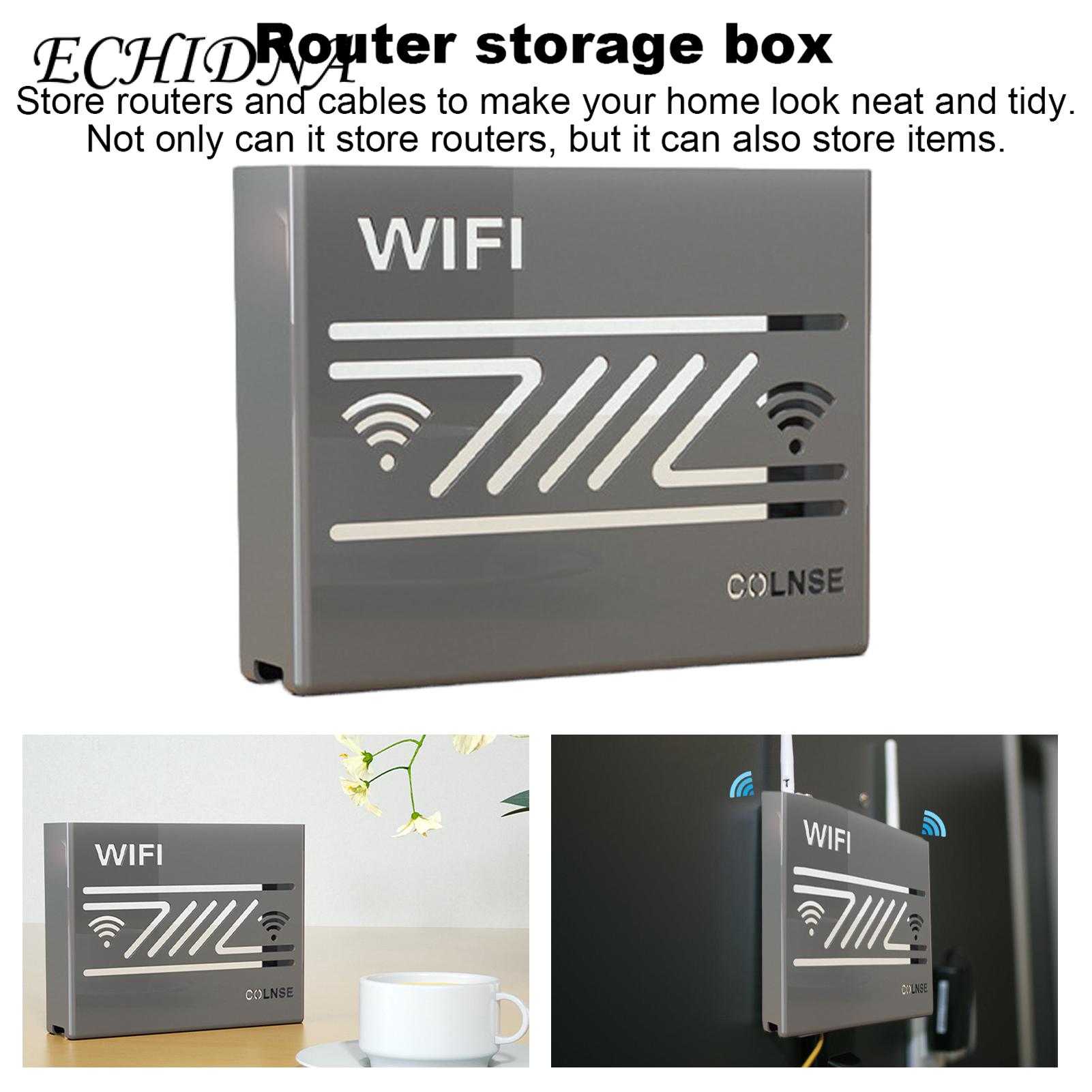 Heavy Duty Router Box Multi-functional Wall Mount Storage Rack for Wifi Router Tv Set-top Box More Efficient Heat Dissipation Modern Design Home Organizer for Southeast Asian Buyers Strong Durable. 