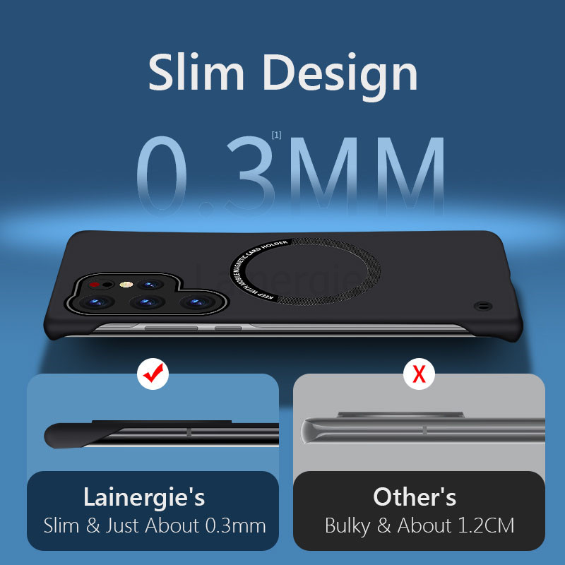 Frameless Magnetic For Magsafe Slim Case For Samsung Galaxy S24 Ultra Plus S24Ultra 5G Wireless Charging Hard Back Cover. 
