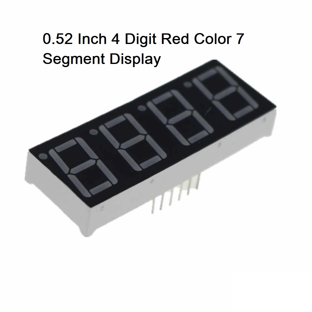 4 DIGIT Common ANODE CA 0.52″ Inch 4 Digit 7 Segment RED Color Digital LED 7 Segment Display 12 Pin Leads 13mm CA For Arduino Light Watch DIY. 