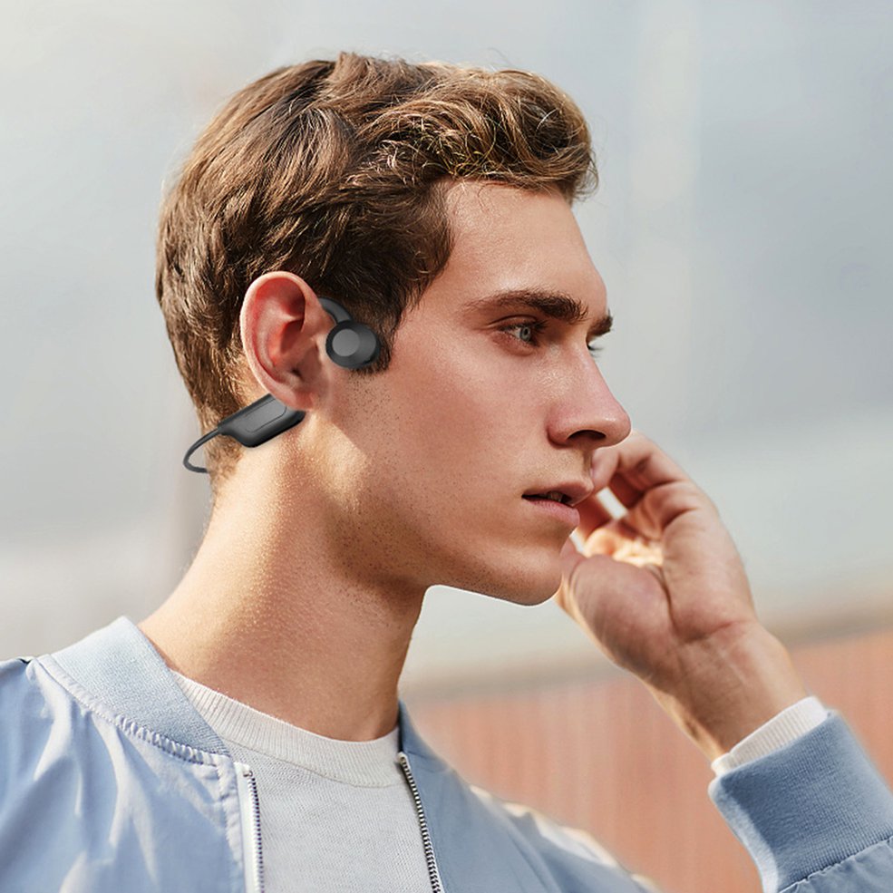 Vg02 Bone Conduction Wireless Headset 5.1 Concept Bone Conduction Movement. 