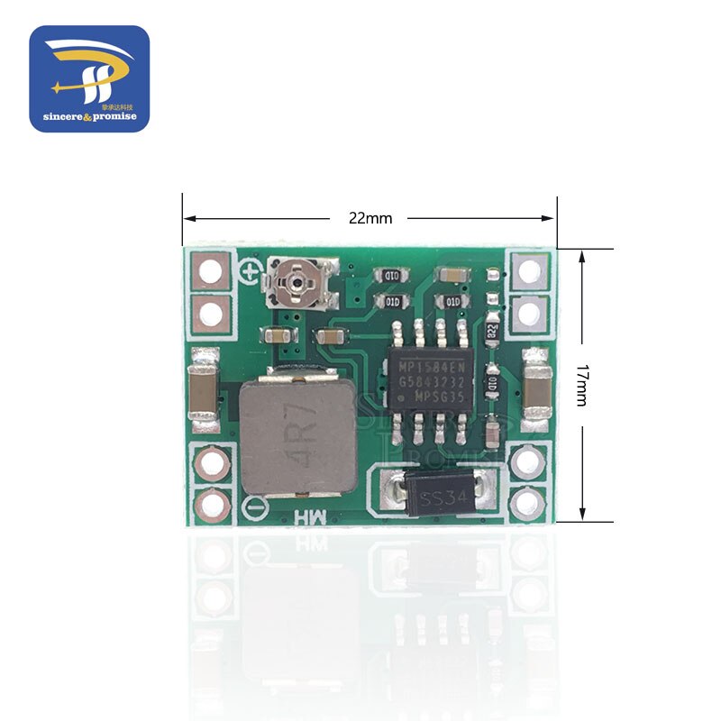 【happy one】5pcs/lot MP1584EN DC-DC step-down power supply module adjustable step-down module super LM2596 size size. 