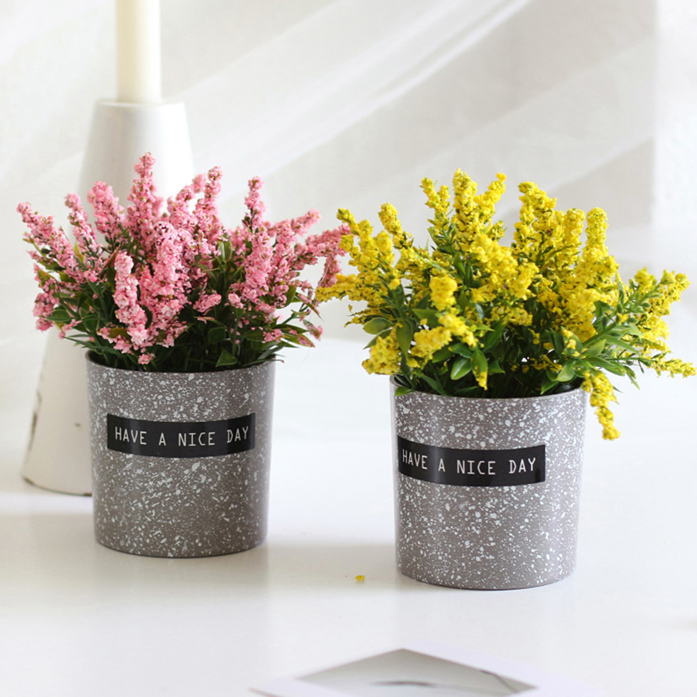 Potted Simulation Artificial Lavender Flower Pot Balcony Office Desktop Bonsai. 