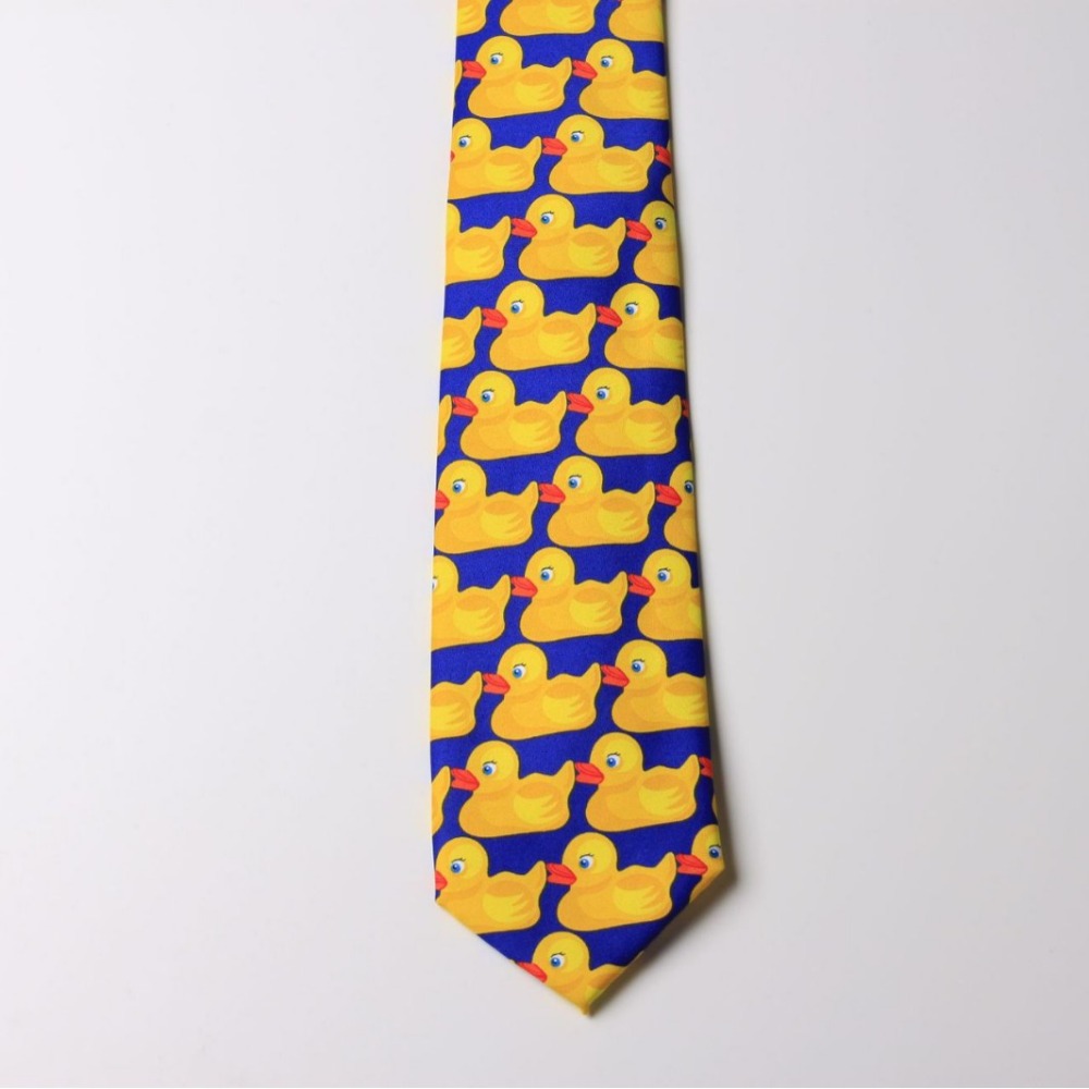 New How I Met Your Mother Ducky Tie Rubber Duck 8cm Necktie Ties Yellow Printed Tie. 