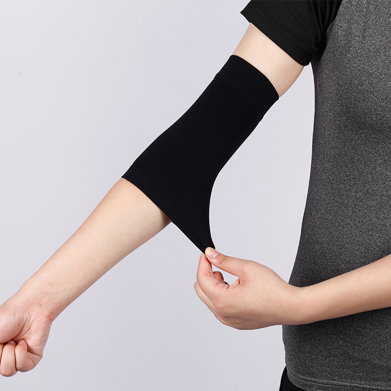 Elbow Joint Elbow Summer Wrist Protector Thin Tattoo Covering Arm Cover Ice Silk Ice Sleeve Short Black Elastic Sleeve. 