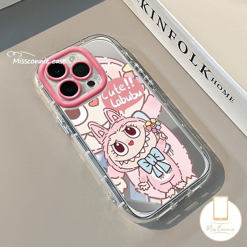 Couple Cartoon Doodle Pop Mart Labub Casing For Realme C53 C11 5 5i 6i C21Y C25Y C25 C67 C35 C3 C20 C65 C30 C11 C15 Note 50 C25s 5S C15 C51 C20A Narzo 20 Luxury Mirror Case. 
