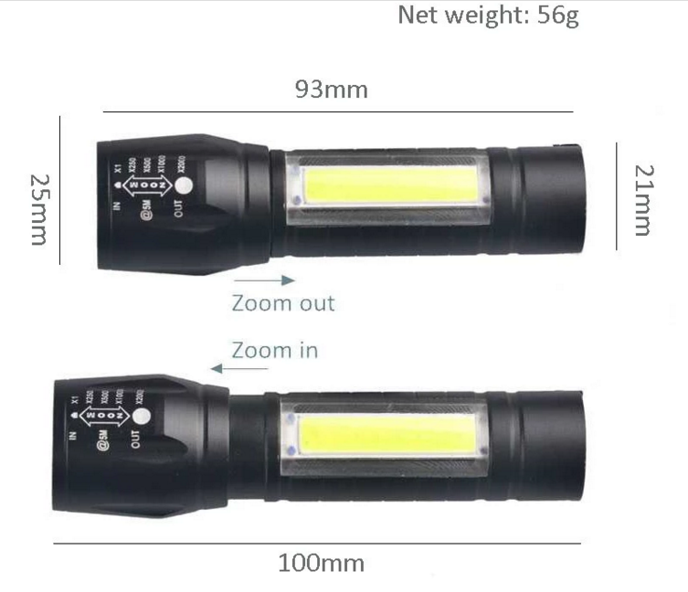 Multi Functional Usb Rechargeable LED Mini Flashlight - ips. 