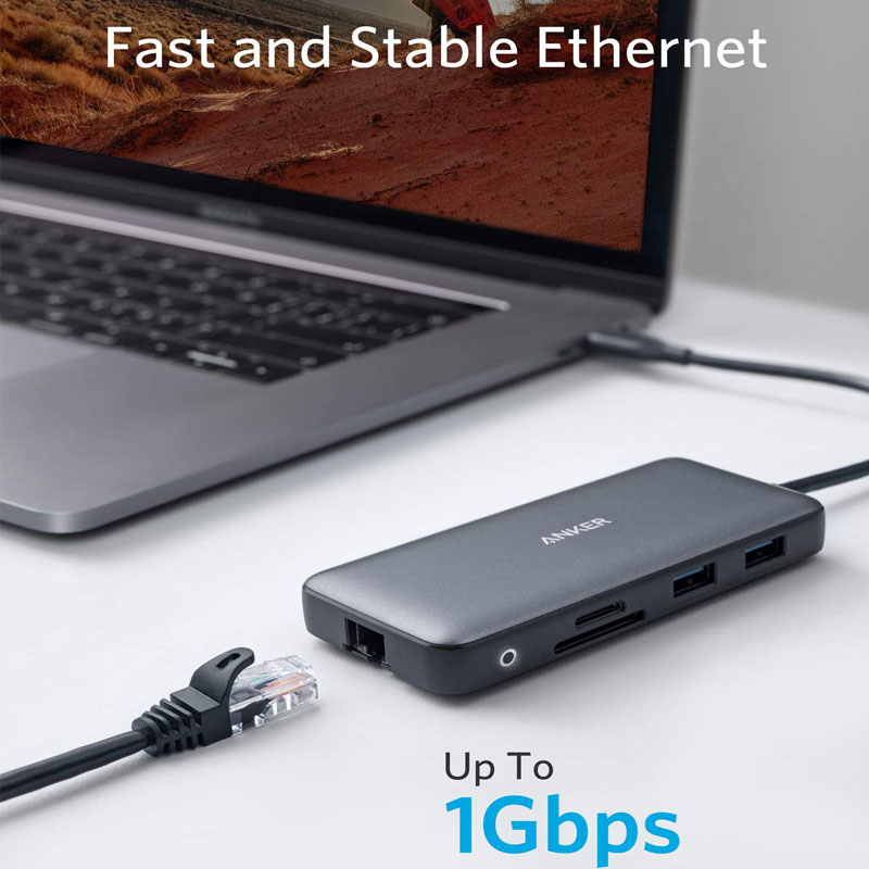 Anker 553 USB-C Hub, 8-in-1 USB C Dock, Dual 4K HDMI USB C to USB Adapter, 1 Gbps Ethernet USB Hub, 100W Power Delivery, A8380. 