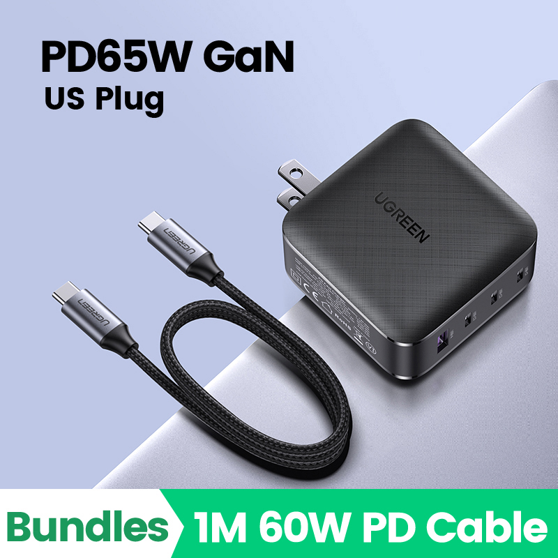 Ugreen PD 65W Charger GaN USB type C Charger  for Apple MacBook. 