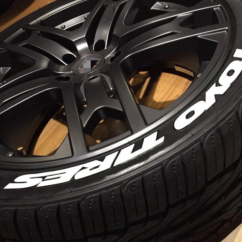 TOYO TIRES 3D Motorcycle Wheel Rubber Conjoined Lettering Decals for MT03 MT07 MT09 YZF R1 R3 R6 R15 FZ07 R1m FZ6 Raptor WR450F. 