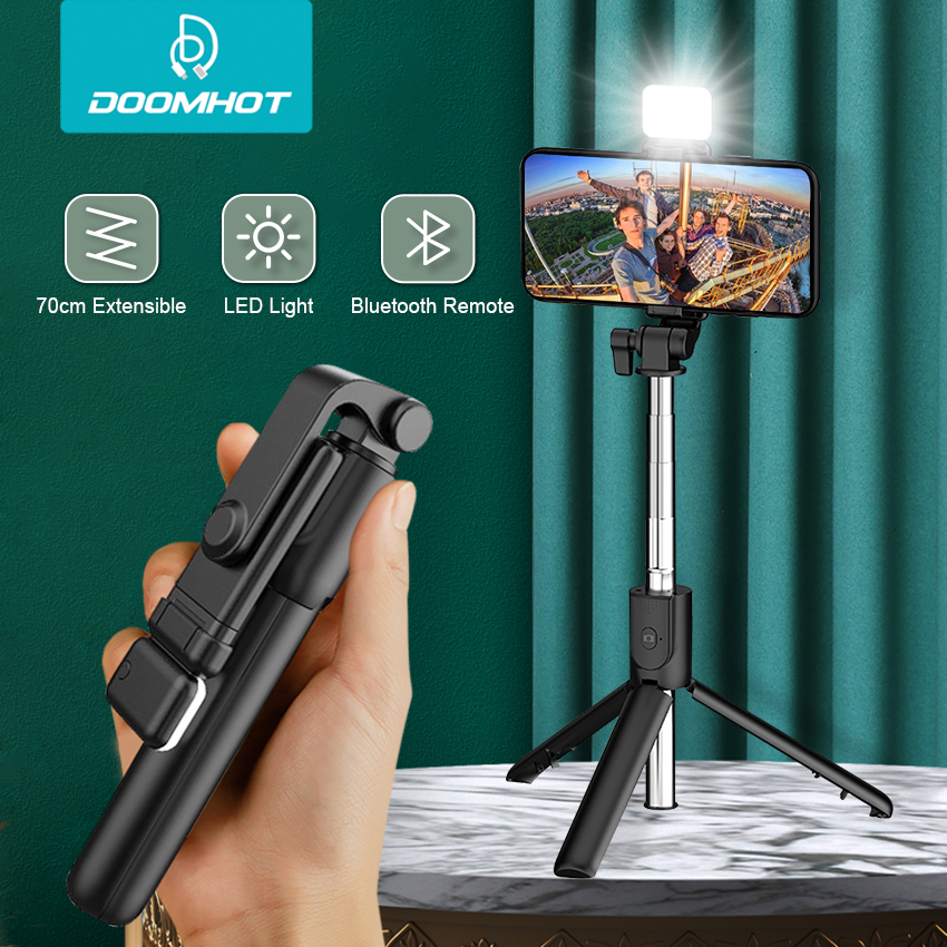 Selfi stick cum Tripod with LED Light Selfie Stick Selfie