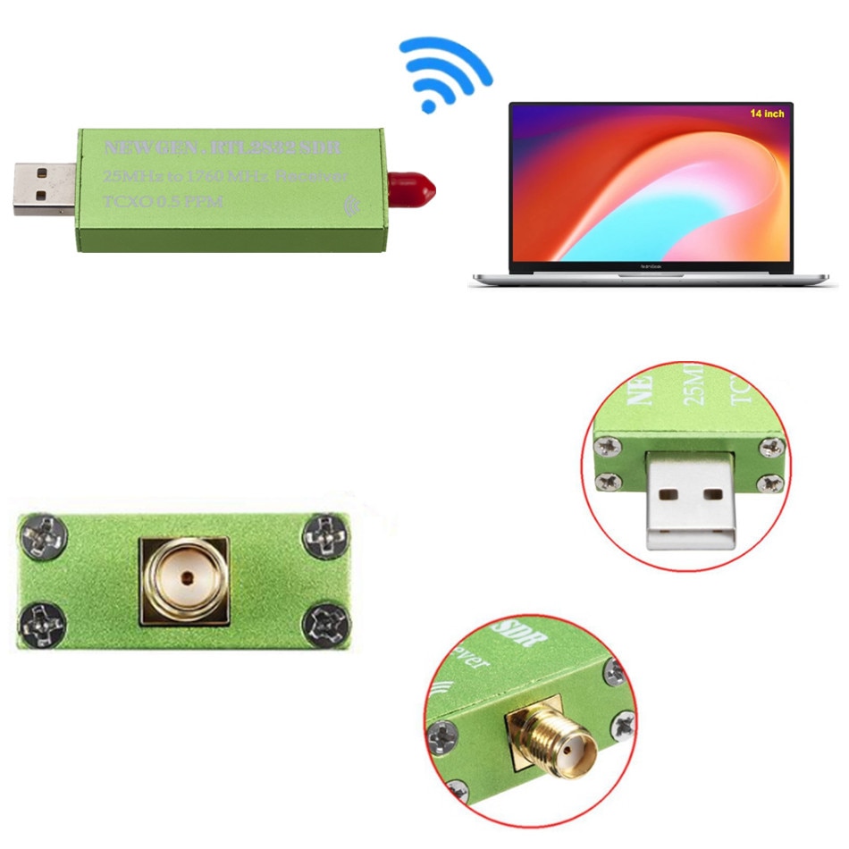 USB2.0 RTL SDR 0.5 PPM TCXO RTL2832U R820T TV Tuner Stick AM FM NFM DSB LSB SW Software Defined Radio SDR TV Scanner Receiver. 