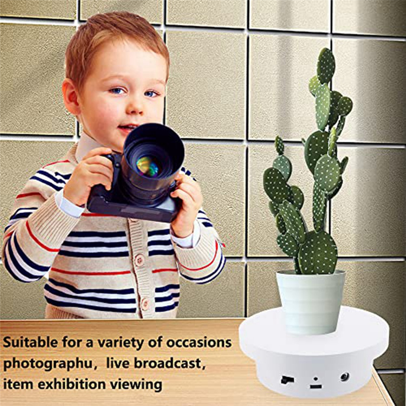 Rotating Display Stand Adjustable Speed + Remote Control 5.1In Diameter 11Lb Load Capacity Type-C Power Supply Easy To Replace (13cm). 