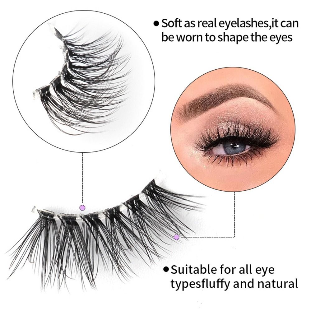 Short Half Eyelashes Accent Corner Lashes Natural Look Cat Eye Half Lashes with Clear Band False Eyelashes. 