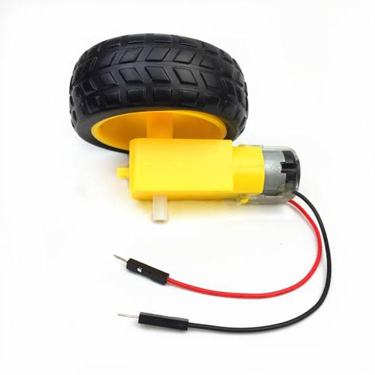 Dual Shaft motor and Wheels Smart Car Robot Gear Motor for arduino, 1 piece of each