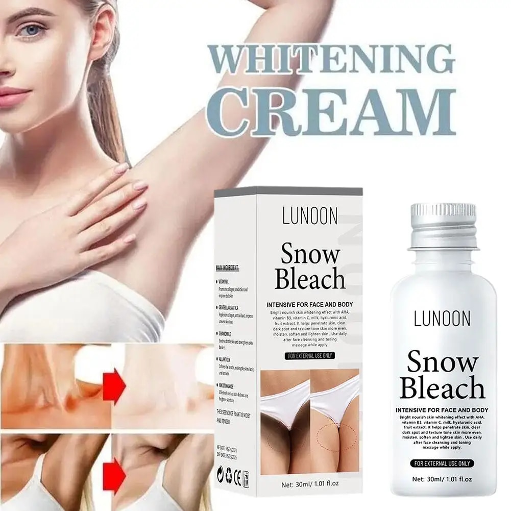 30ml Body Whitening Bleach Cream Brighten Underarm Elbow Knees Joint Removal Intimate Parts Dark Spots Snow Bleach Cream. 