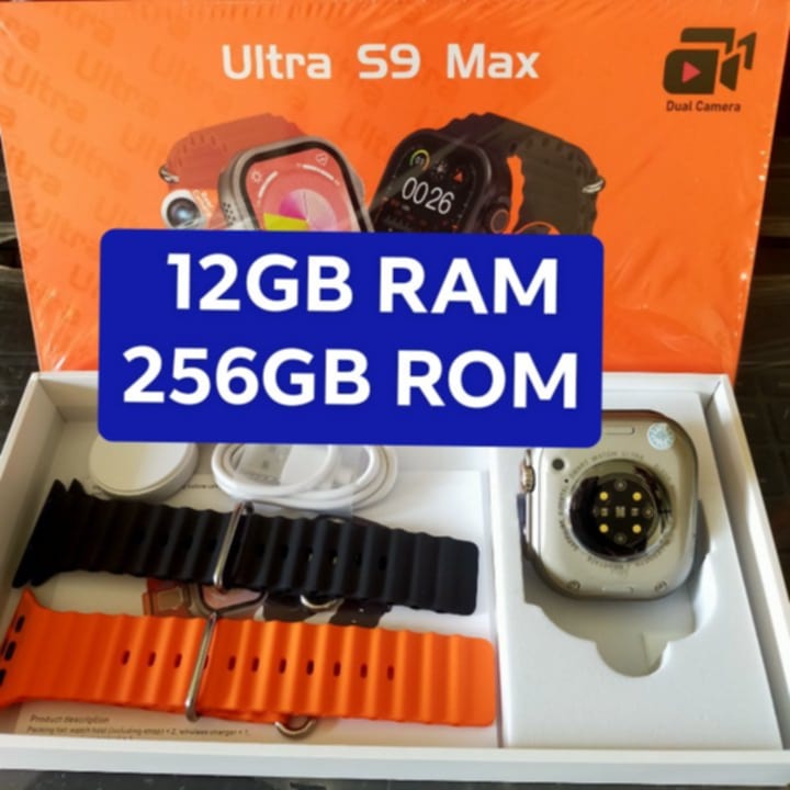 Ultra S9 Max/ Ultra S9/WS10 Ultra/S8 Ultra  5G, 4G Supported Android Smartwatch With Dual Camera   (12GB Ram/256GB ROM)   Smartwatch With Double Straps -259254768