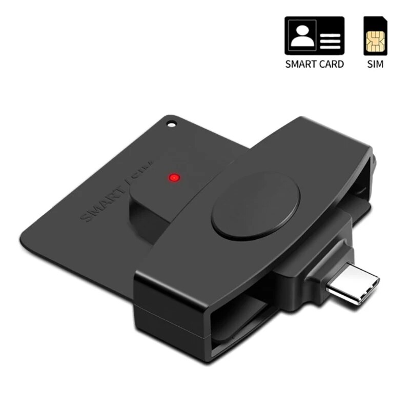 USB Type C Smart Card Reader Sim Cloner Type C Adapter For Dine Dni Citizen ID Bank EMV External For Mac/Android OS NEW