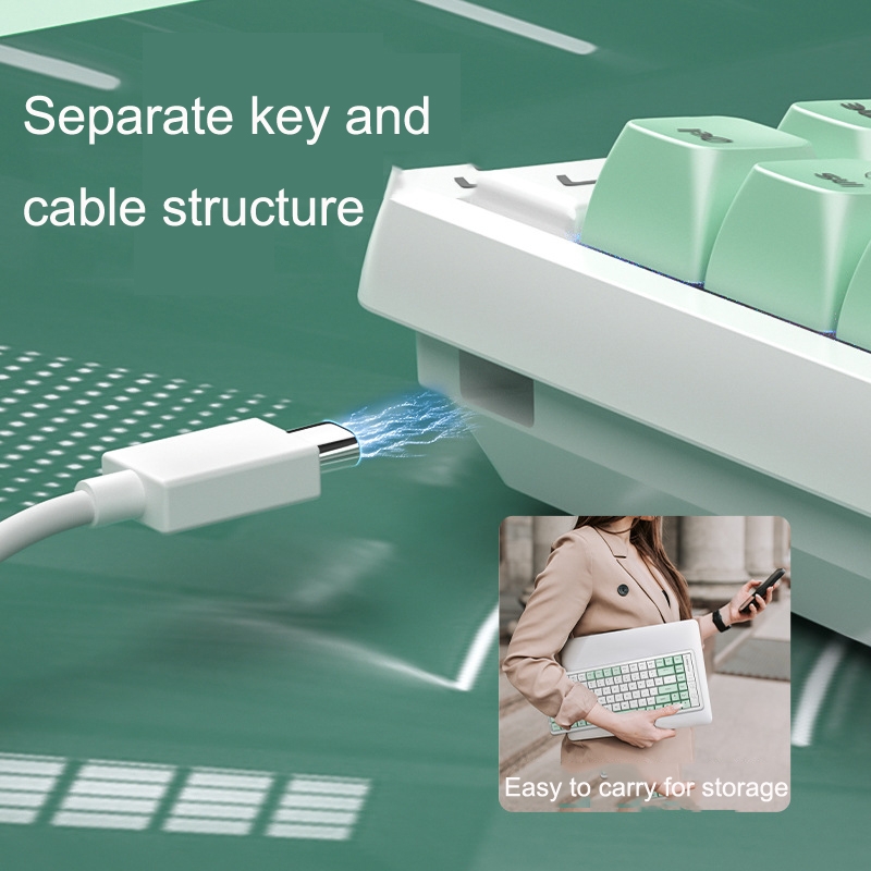 LANGTU GK85 85 Keys Gold Shaft Mechanical Wired Keyboard. Cable Length: 1.5m, Style:Glowing Version. 