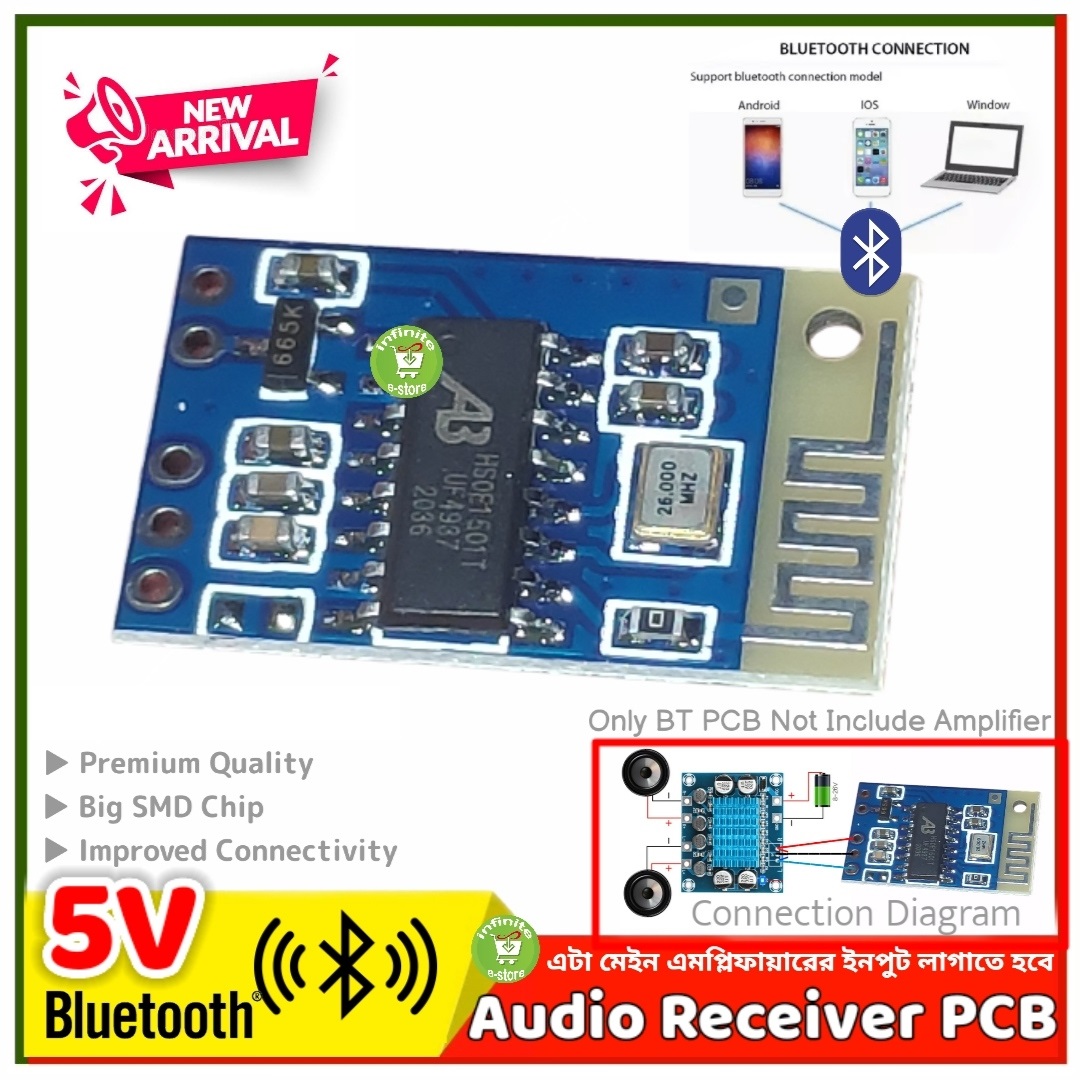 Bluetooth Audio Receiver Board 5V Lossless Audio Frequency Receive. 