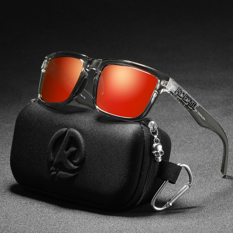 2022 New KDEAM Ken Block Polarized Sun Glasses Men Square Sunglasses Reflective Coating Mirrored Lens UV400 Brand With Case. 
