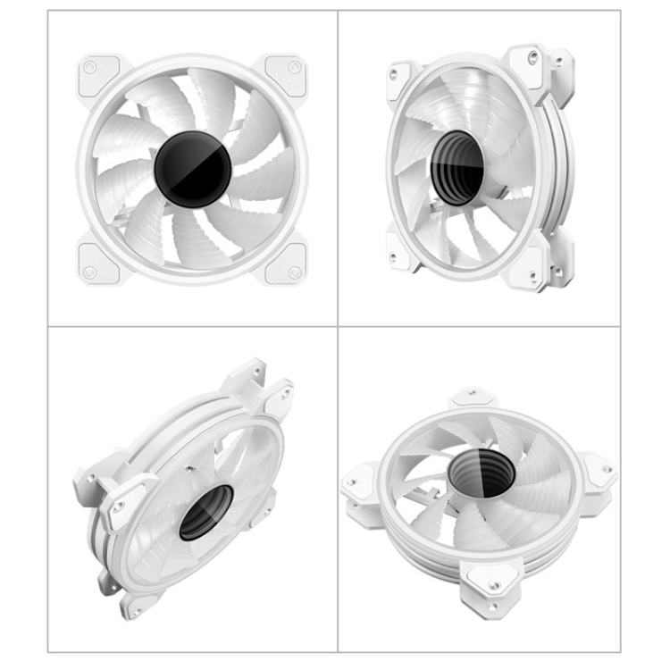 COOLMOON 12cm Infinity Lens Computer Cooling Fan PWM ARGB Chassis Cooling Fan WF1 (Black)/WF1 (White). 
