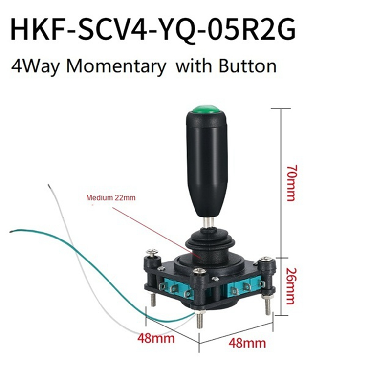 Monolever Joystick Switches with Push Button 2 4 8 Way Reset Momentary Toggle -Rocker Switches SCV4--05R2G Easy Install. 