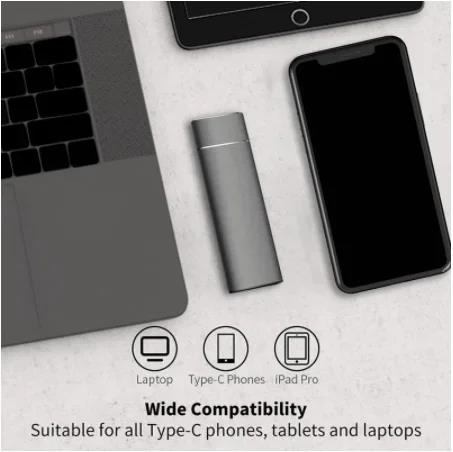 Portable SSD External Hard Drive 4TB High-Speed Drive USB3.1/Type-c Interface Solid State Hard Disk Storage Device for Laptop/PC. 